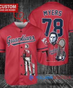 Cleveland Guardians x Halloween Michael Myers with Trophy Custom Baseball Jersey Red