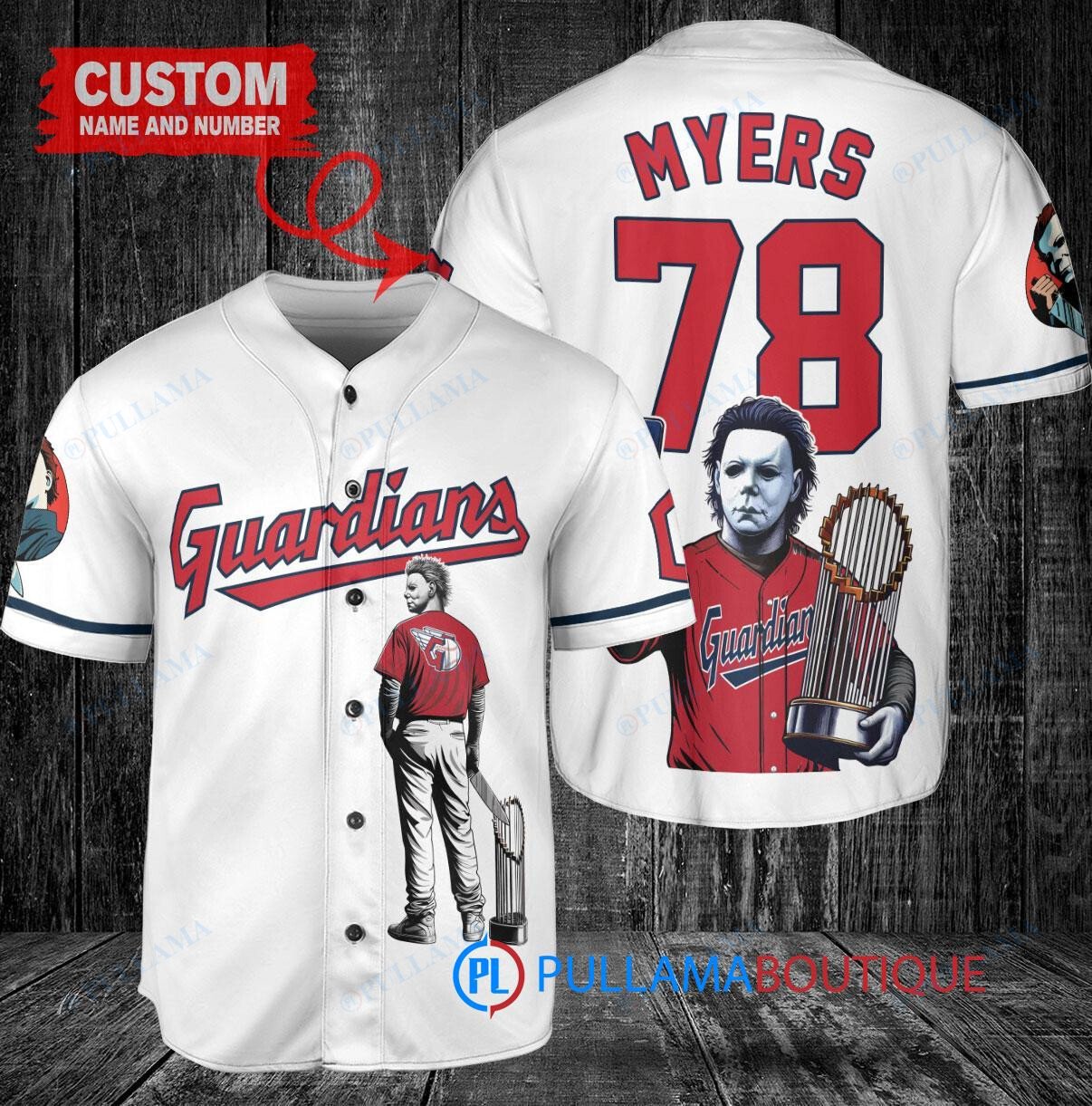 Chicago Cubs x Halloween Michael Myers with Trophy Custom Baseball Jersey White