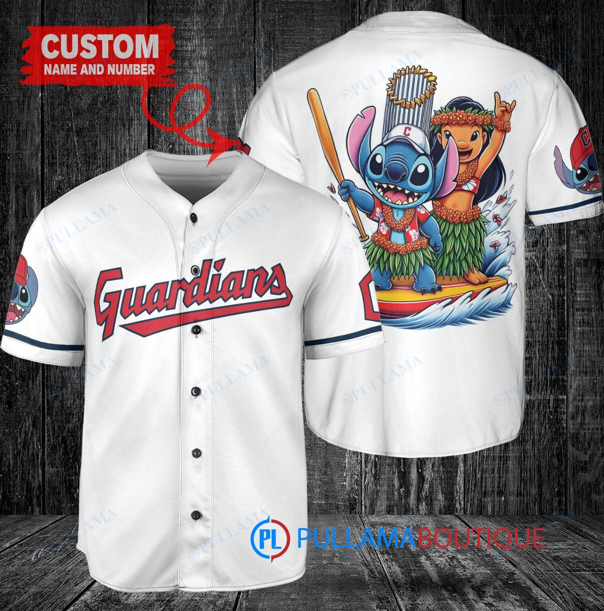 Baltimore Orioles x Lilo & Stitch with Trophy Baseball Jersey White