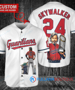 Cleveland Guardians x Luke Skywalker Star Wars with Trophy Custom Baseball Jersey White