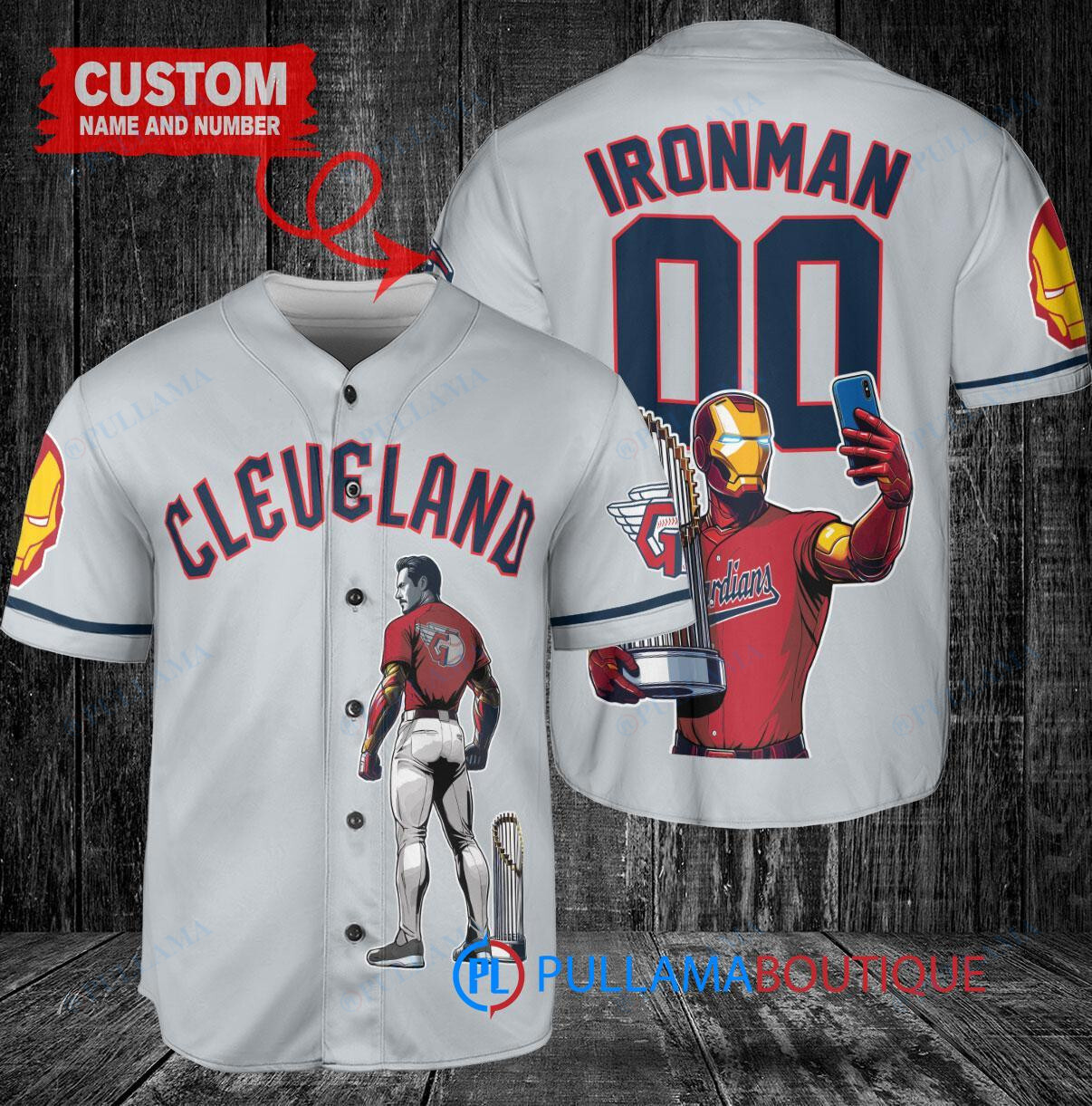 Cincinnati Reds x Marvel Iron Man Tony Stark with Trophy Custom Baseball Jersey Red