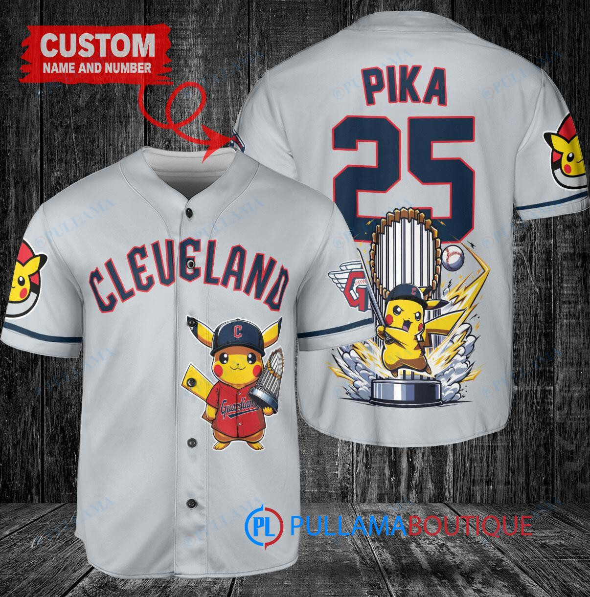 Chicago White Sox x Pikachu Pokemon with Trophy Custom Baseball Jersey Black City Connect