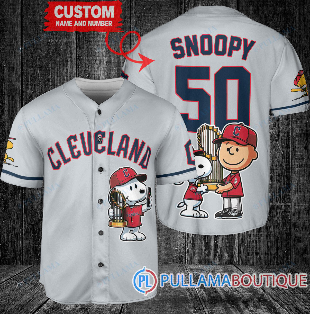 Tampa Bay Rays x Snoopy and Charlie Brown with Trophy Baseball Jersey White Home Replica