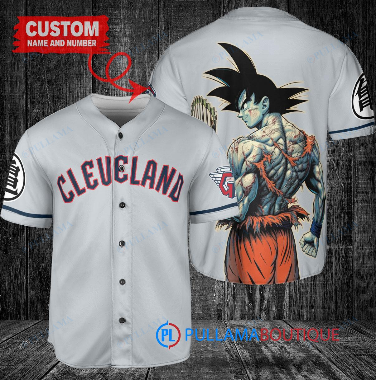 Cleveland Guardians x Son Goku Kakarot Super Saiyan Dragon Ball Z with Trophy Baseball Jersey Red