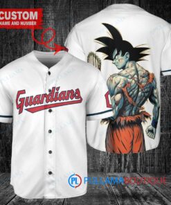 Cleveland Guardians x Son Goku Kakarot Super Saiyan Dragon Ball Z with Trophy Baseball Jersey White