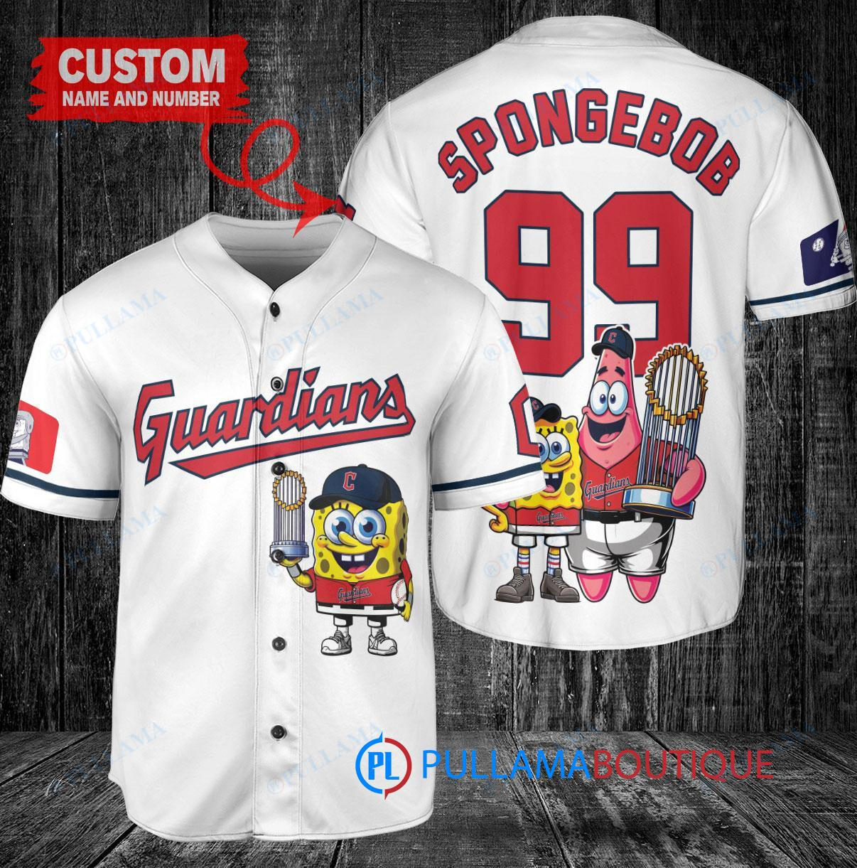 Atlanta Braves x SpongeBob SquarePants with Trophy Custom Baseball Jersey White City Connect