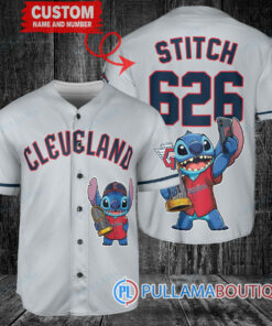 Cleveland Guardians x Stitch with Trophy Baseball Jersey Gray