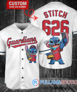 Cleveland Guardians x Stitch with Trophy Baseball Jersey White