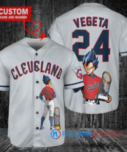 Cleveland Guardians x Vegeta Super Saiyan Dragon Ball Z with Trophy Custom Baseball Jersey Gray