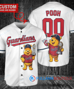 Cleveland Guardians x Winnie the Pooh with Trophy Custom Baseball Jersey White