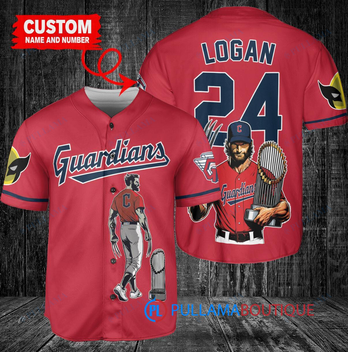 Boston Red Sox x Wolverine Logan with Trophy Custom Baseball Jersey Red