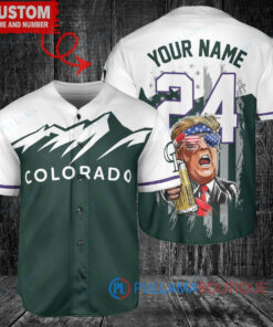 Colorado Rockies Limited Edition World Series Trophy Baseball Jersey Green