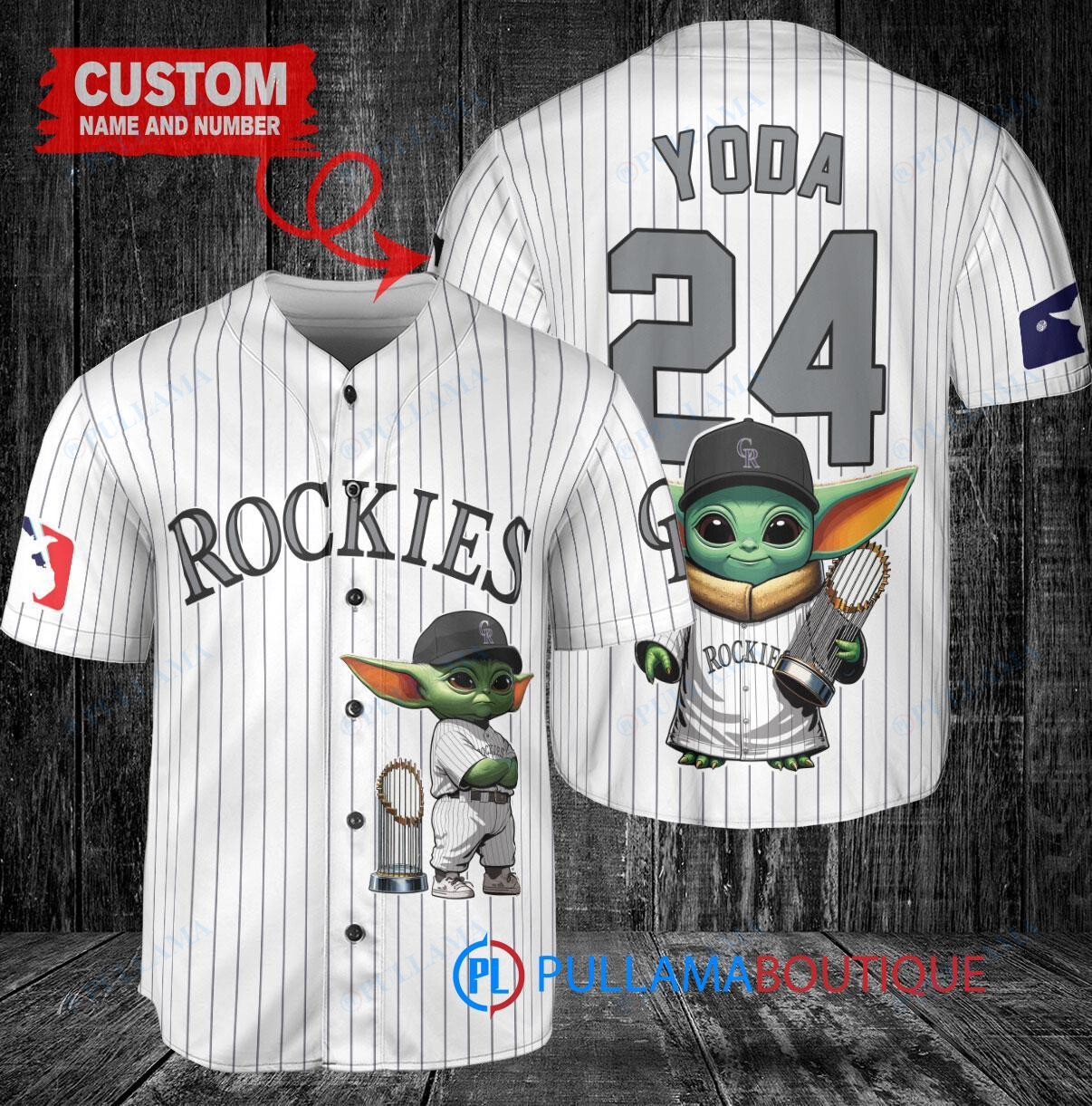 Texas Rangers Baby Yoda Star Wars Mandalorian Trophy Baseball Jersey White