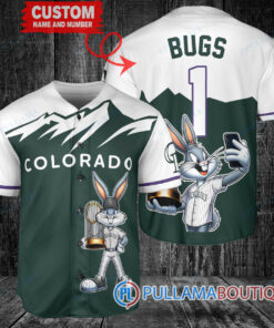 Colorado Rockies x Bugs Bunny with Trophy Baseball Jersey Green