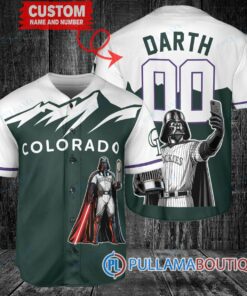 Colorado Rockies x Darth Vader Star Wars with Trophy Baseball Jersey Green