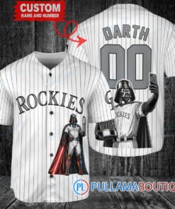 Colorado Rockies x Darth Vader Star Wars with Trophy Baseball Jersey White