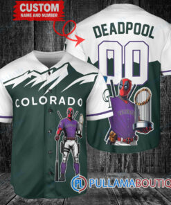 Colorado Rockies x Deadpool with Trophy Baseball Jersey Green