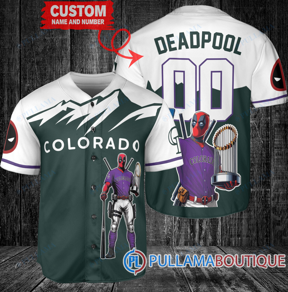 Detroit Tigers x Deadpool with Trophy Baseball Jersey White