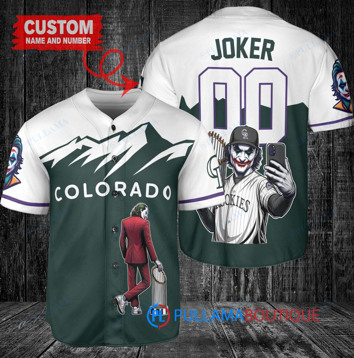 Oakland Athletics x Joker DC Comics with Trophy Custom Baseball Jersey White