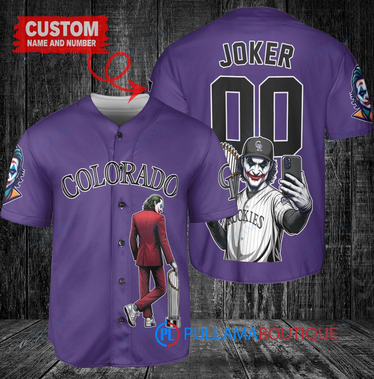 Los Angeles Angels x Joker DC Comics with Trophy Custom Baseball Jersey Red