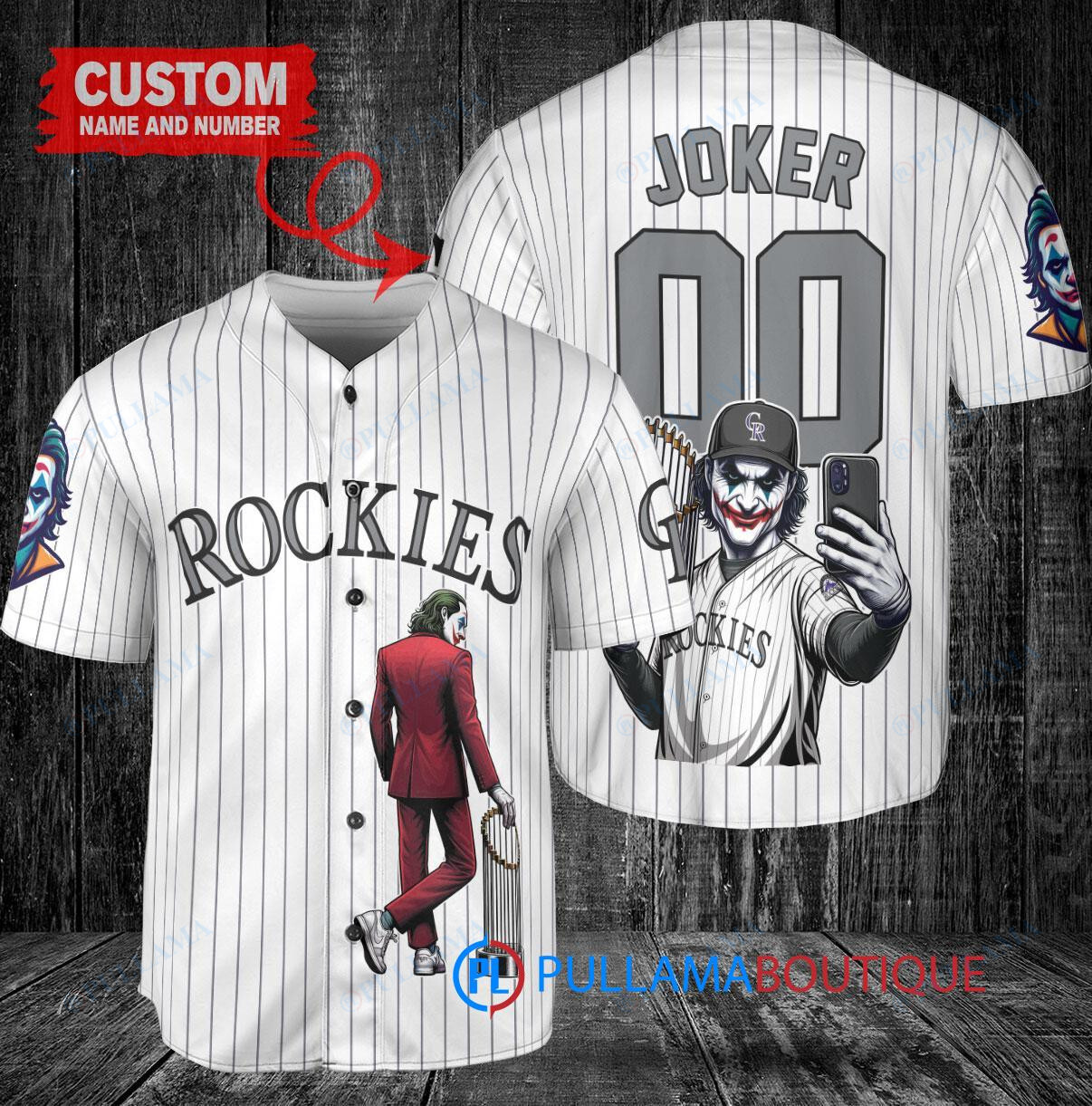 New York Mets x Joker DC Comics with Trophy Custom Baseball Jersey White