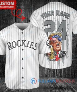 Colorado Rockies x Limited Edition with World Series Trophy Custom Baseball Jersey White