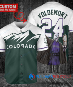 Colorado Rockies x Lord Voldemort Harry Potter with Trophy Custom Baseball Jersey Green