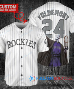 Colorado Rockies x Lord Voldemort Harry Potter with Trophy Custom Baseball Jersey White