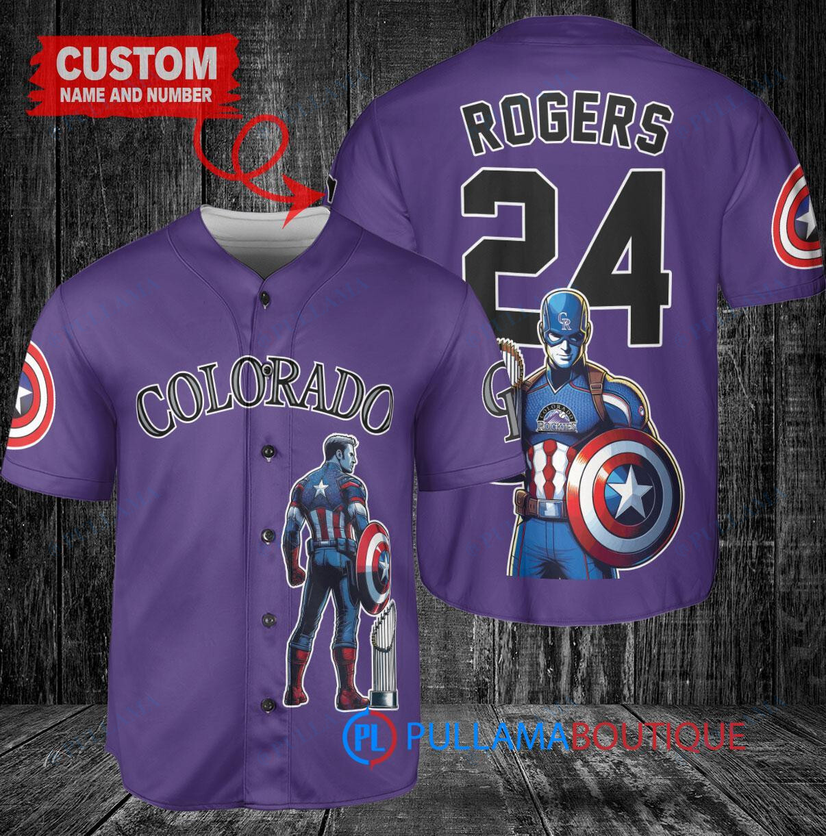 Milwaukee Brewers x Marvel Captain America Steve Rogers with Trophy Custom Baseball Jersey Blue City Connect