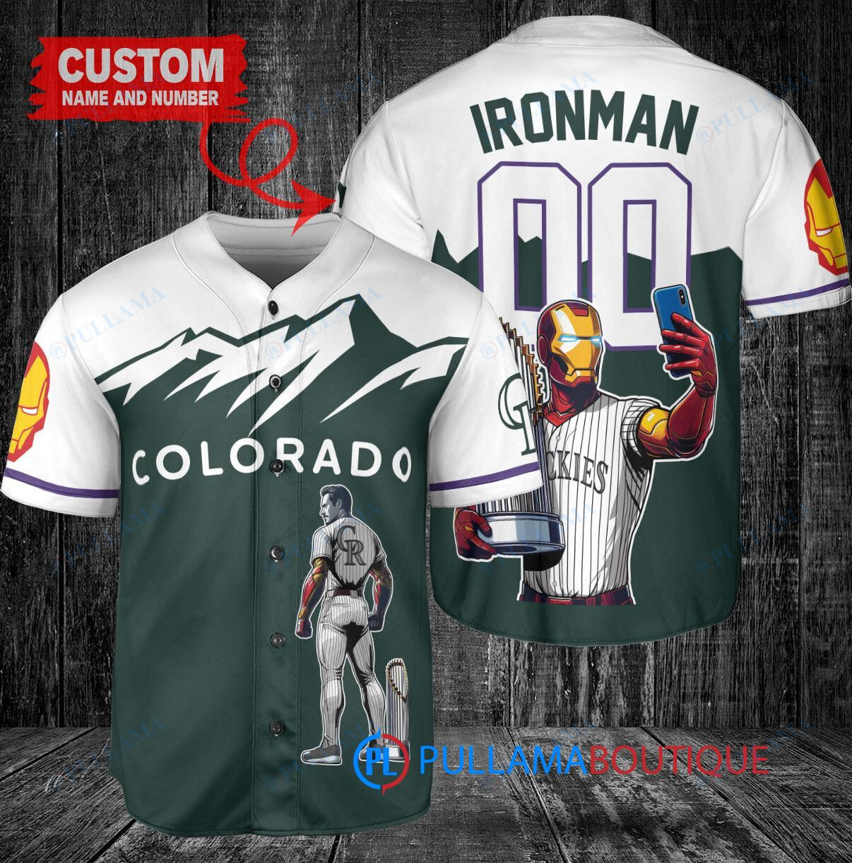 Texas Rangers x Marvel Iron Man Tony Stark with Trophy Custom Baseball Jersey Royal