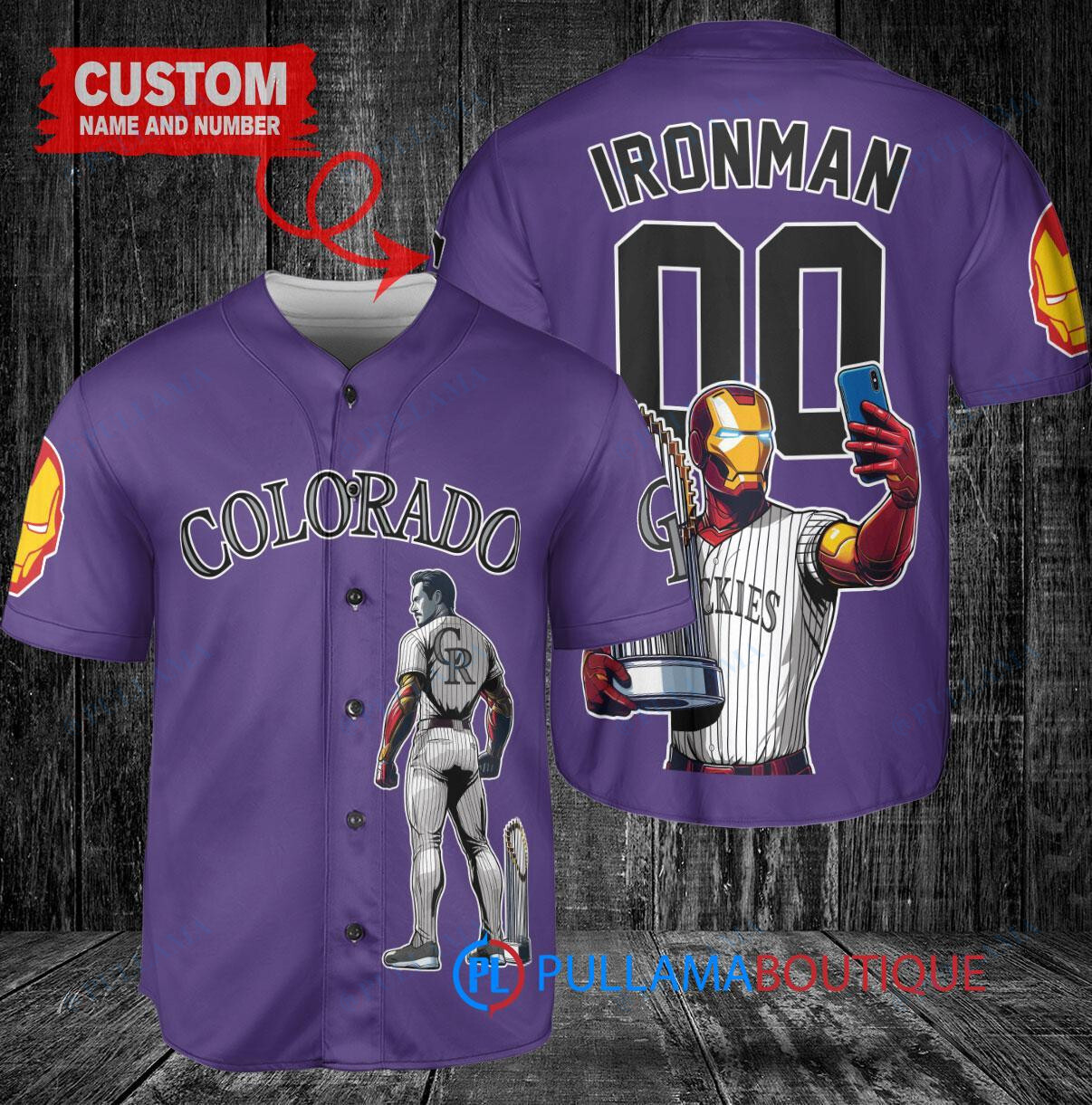 Los Angeles Angels x Marvel Iron Man Tony Stark with Trophy Custom Baseball Jersey White