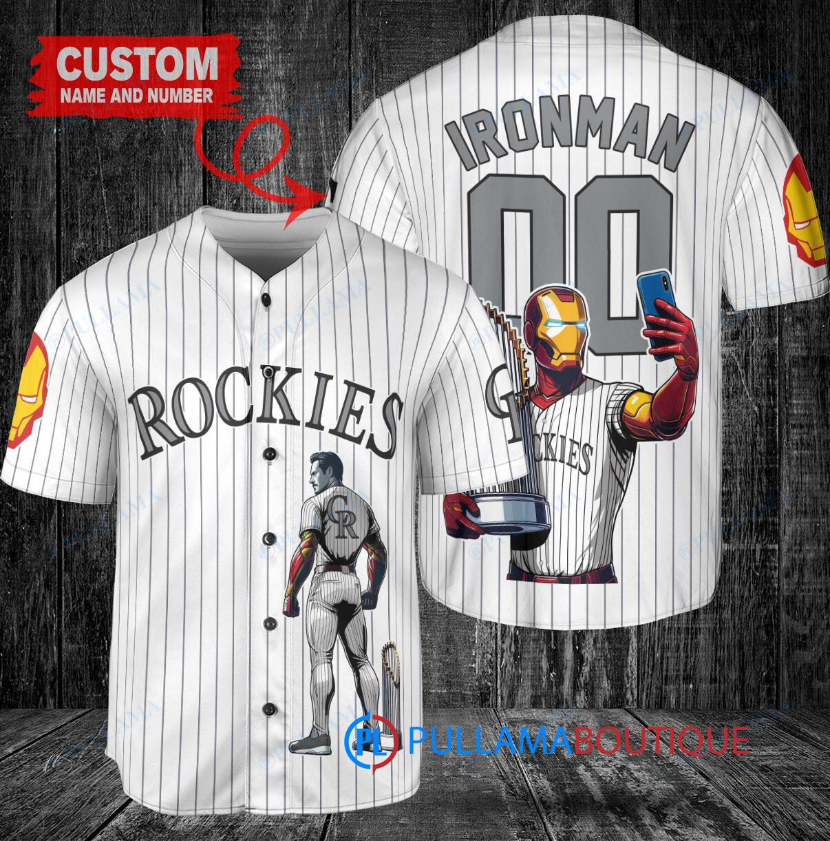 Pittsburgh Pirates x Marvel Iron Man Tony Stark with Trophy Custom Baseball Jersey White