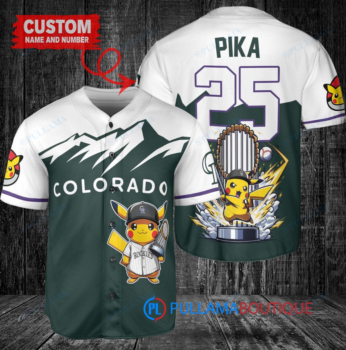 Los Angeles Angels x Pikachu Pokemon with Trophy Custom Baseball Jersey White