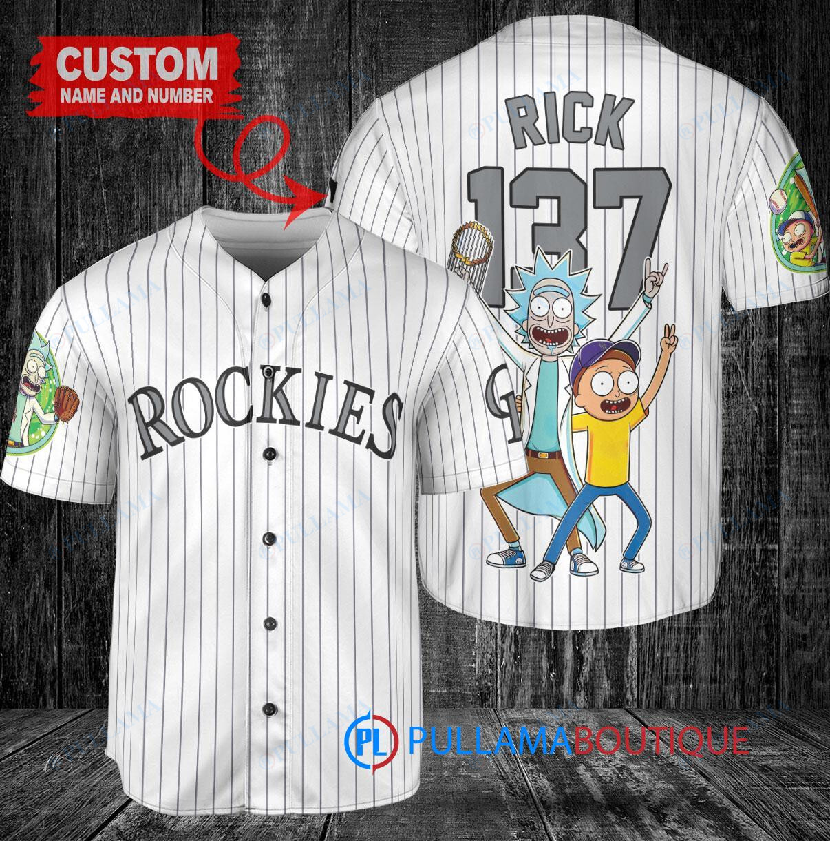 Oakland Athletics x Rick and Morty with Trophy Custom Baseball Jersey Gold