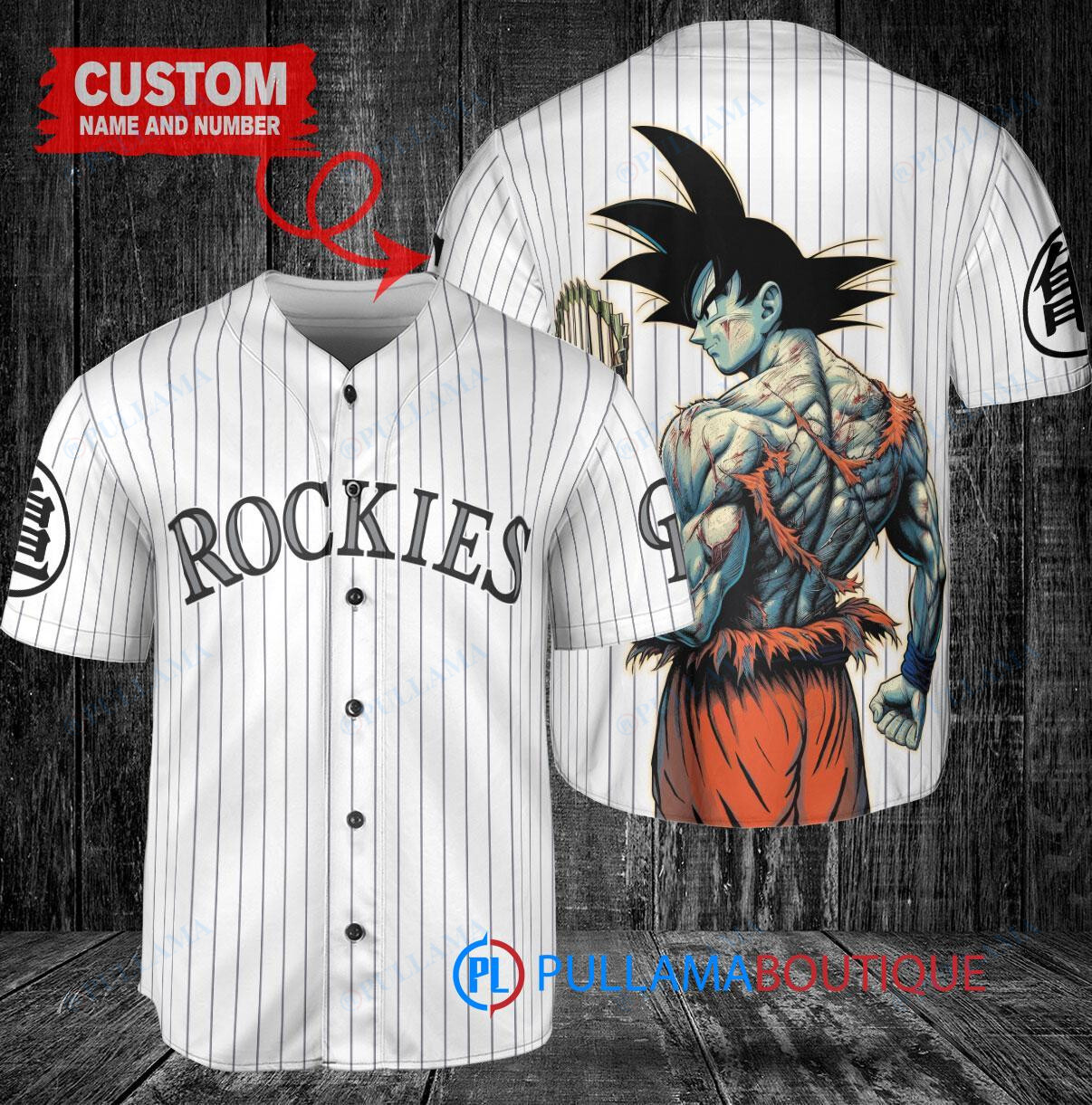 Los Angeles Angels x Son Goku Kakarot Super Saiyan Dragon Ball Z with Trophy Baseball Jersey Cream