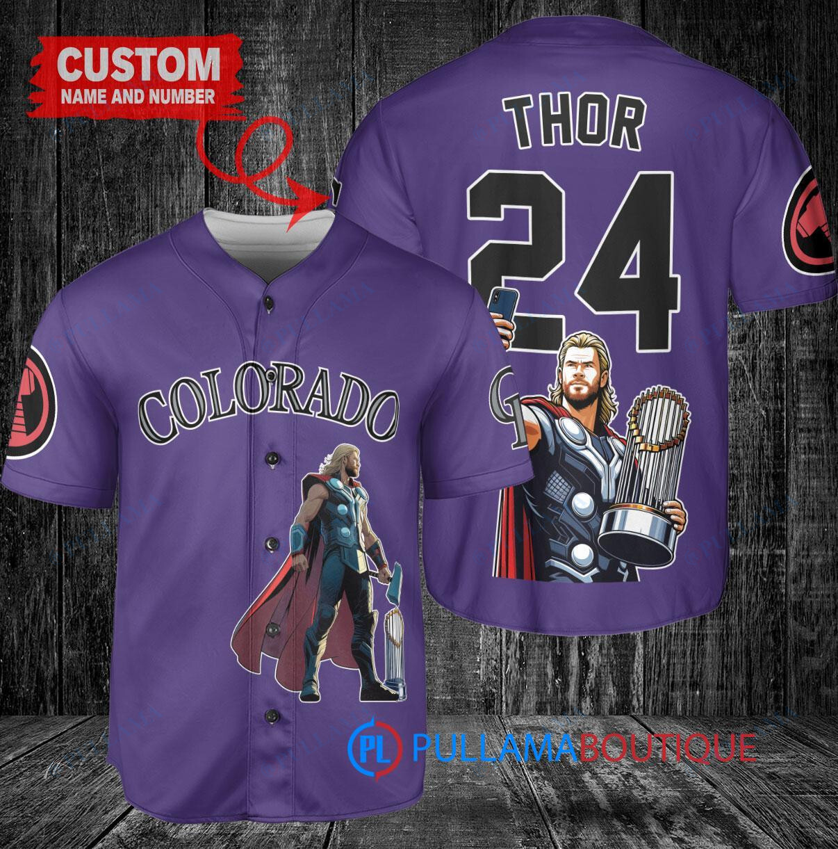 Cincinnati Reds x Thor Marvel with Trophy Custom Baseball Jersey Black 2023 City Connect