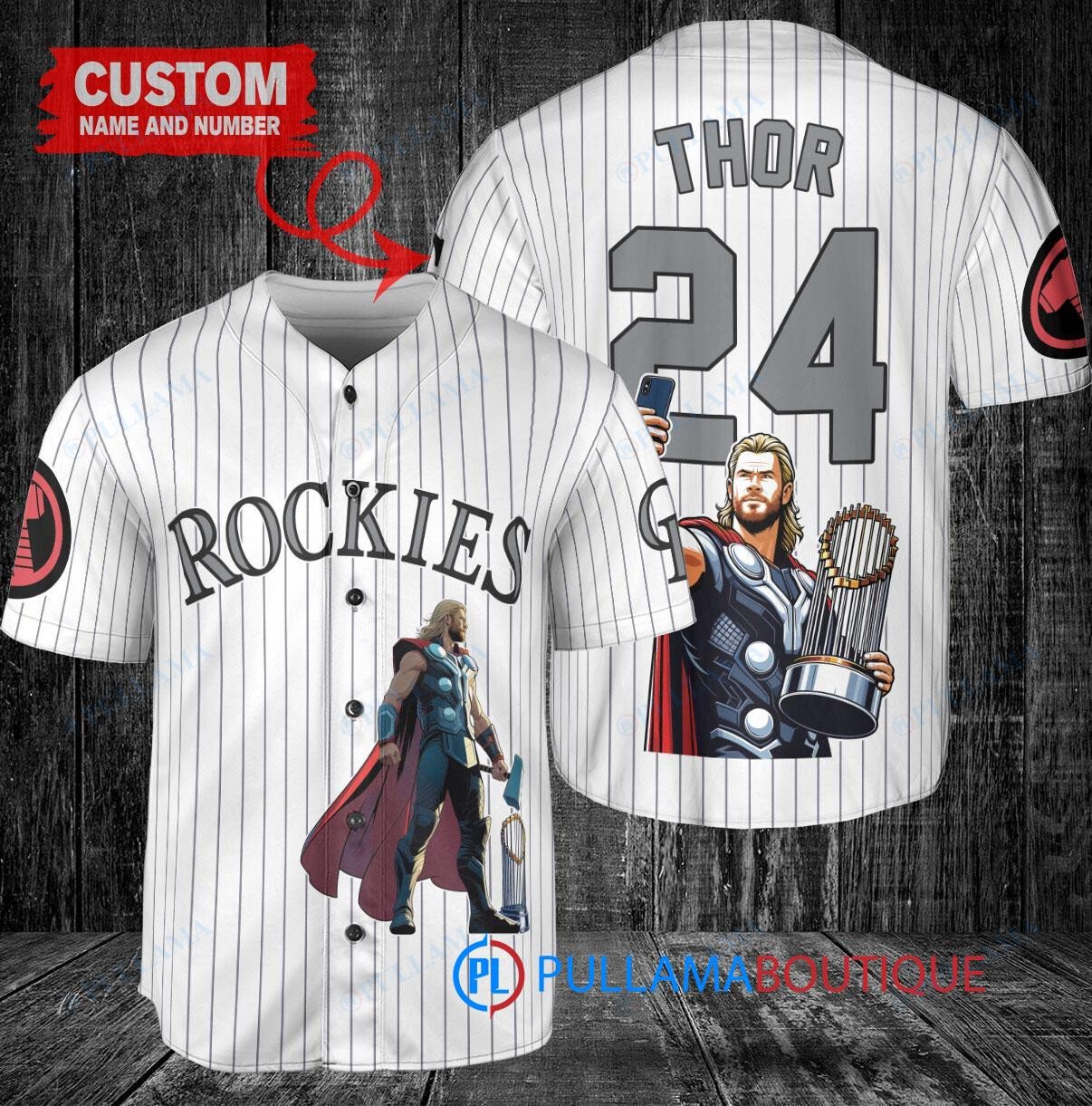 Arizona Diamondbacks x Thor Marvel with Trophy Custom Baseball Jersey White