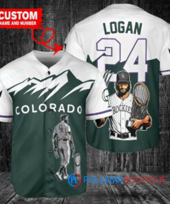 Colorado Rockies x Wolverine Logan with Trophy Custom Baseball Jersey Green