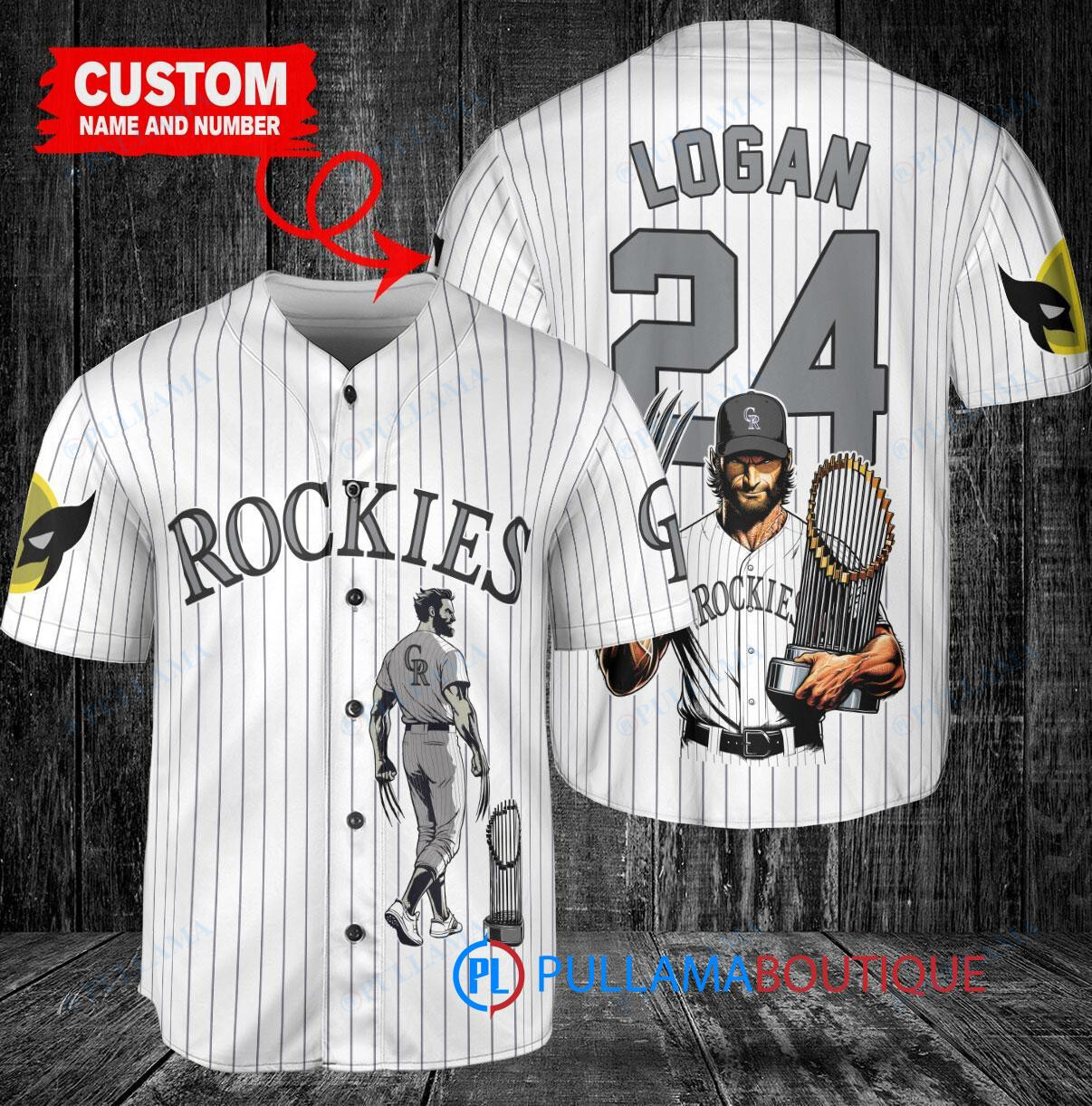 Detroit Tigers x Wolverine Logan with Trophy Custom Baseball Jersey Navy