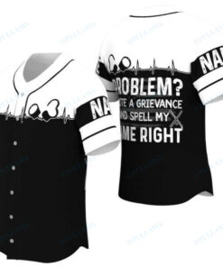 Correctional Officer Grievance Black White Custom Name Baseball Jersey