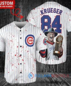 Cubs x Freddy Krueger Halloween World Series Trophy Baseball Jersey White