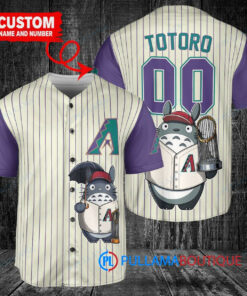 Custom Cream-Purple Totoro Studio Ghibli Baseball Jersey – Arizona Diamondbacks Trophy