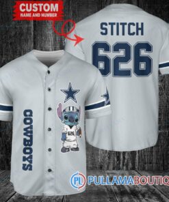 Dallas Cowboys Stitch Custom Baseball Jersey Gray