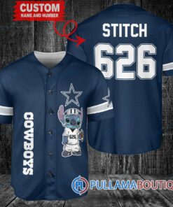 Dallas Cowboys Stitch Custom Baseball Jersey Navy