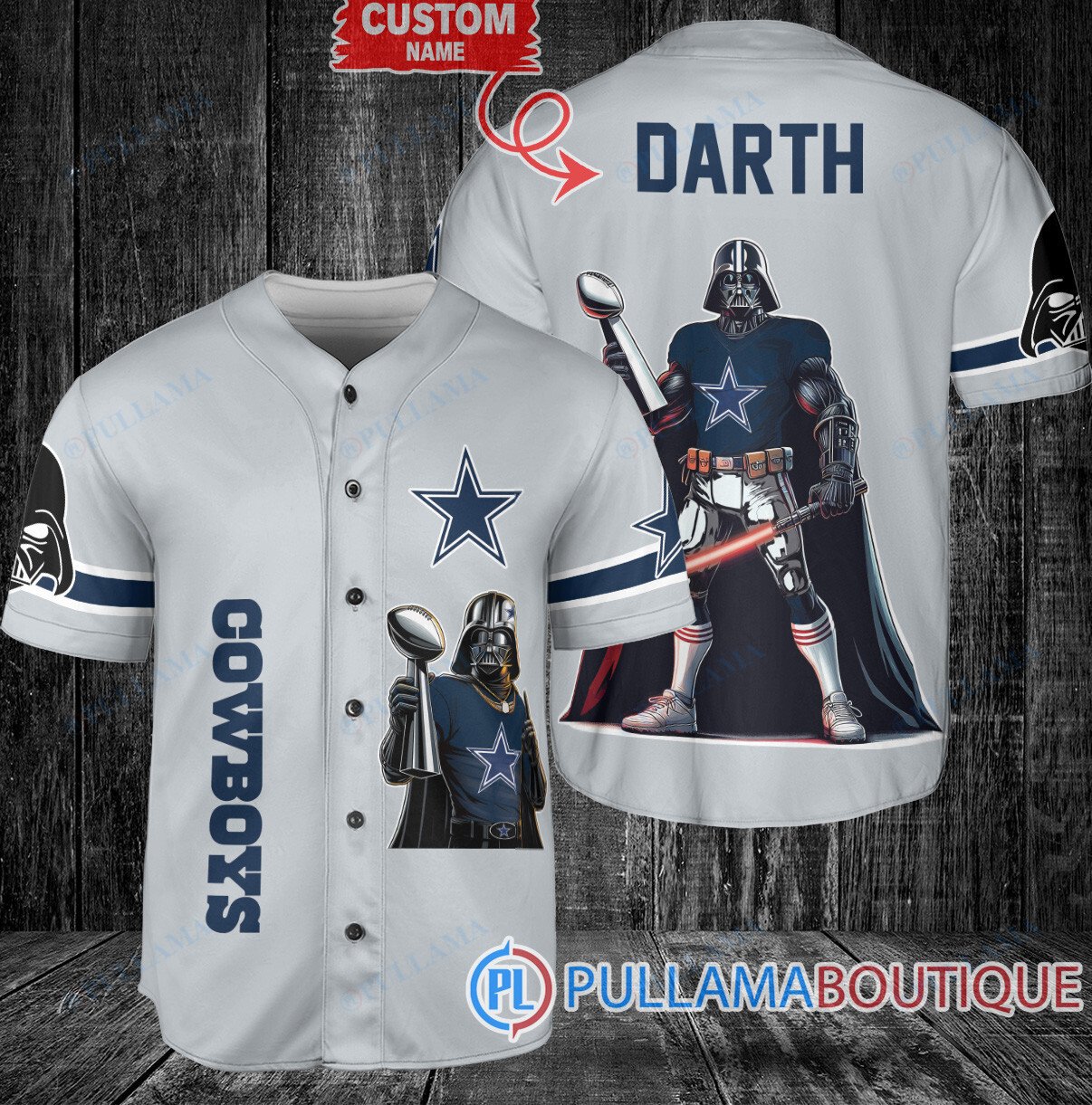 Arizona Cardinals x Darth Vader Star Wars with Trophy Custom Baseball Jersey Red