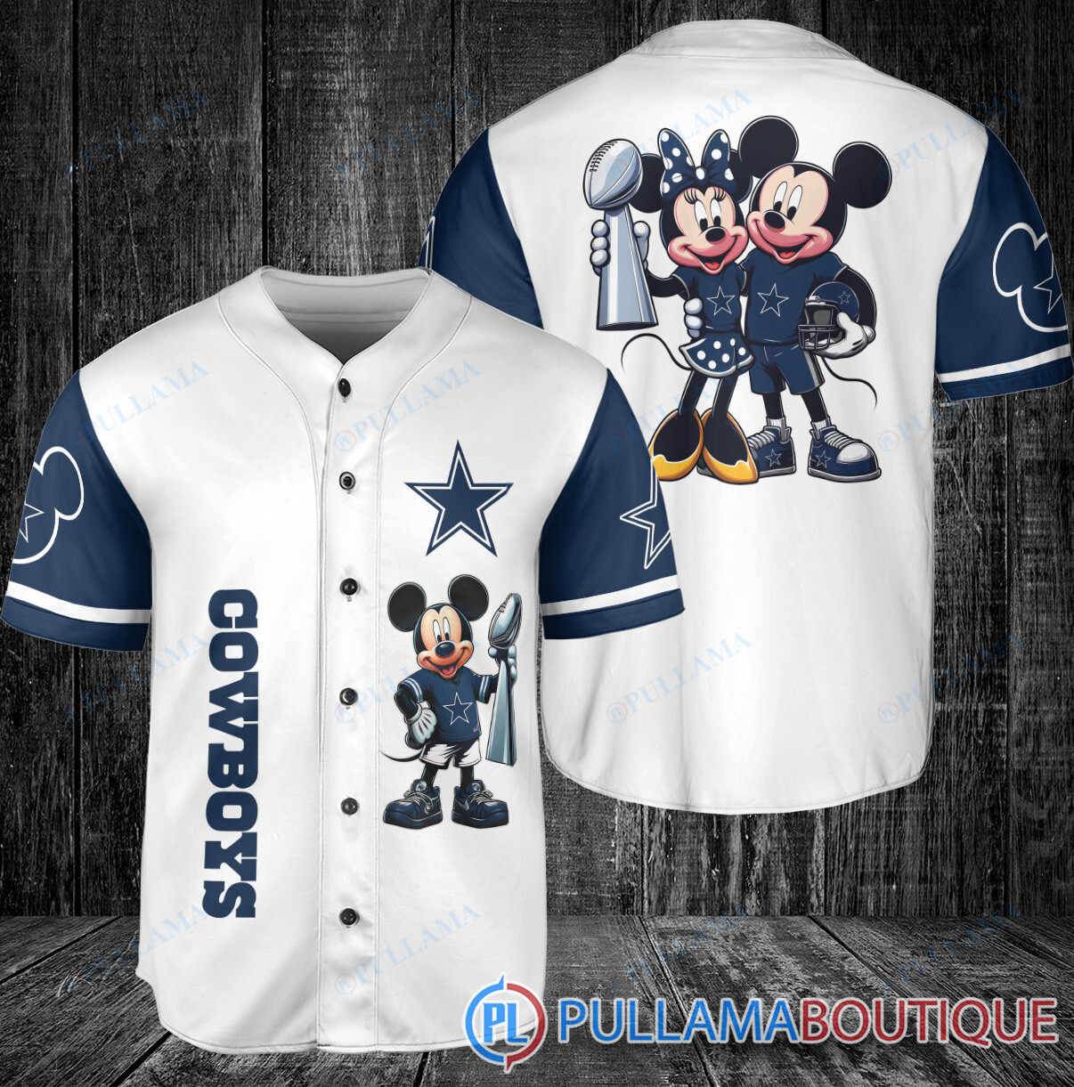 Cleveland Browns x Mickey and Minnie with Trophy Baseball Jersey White