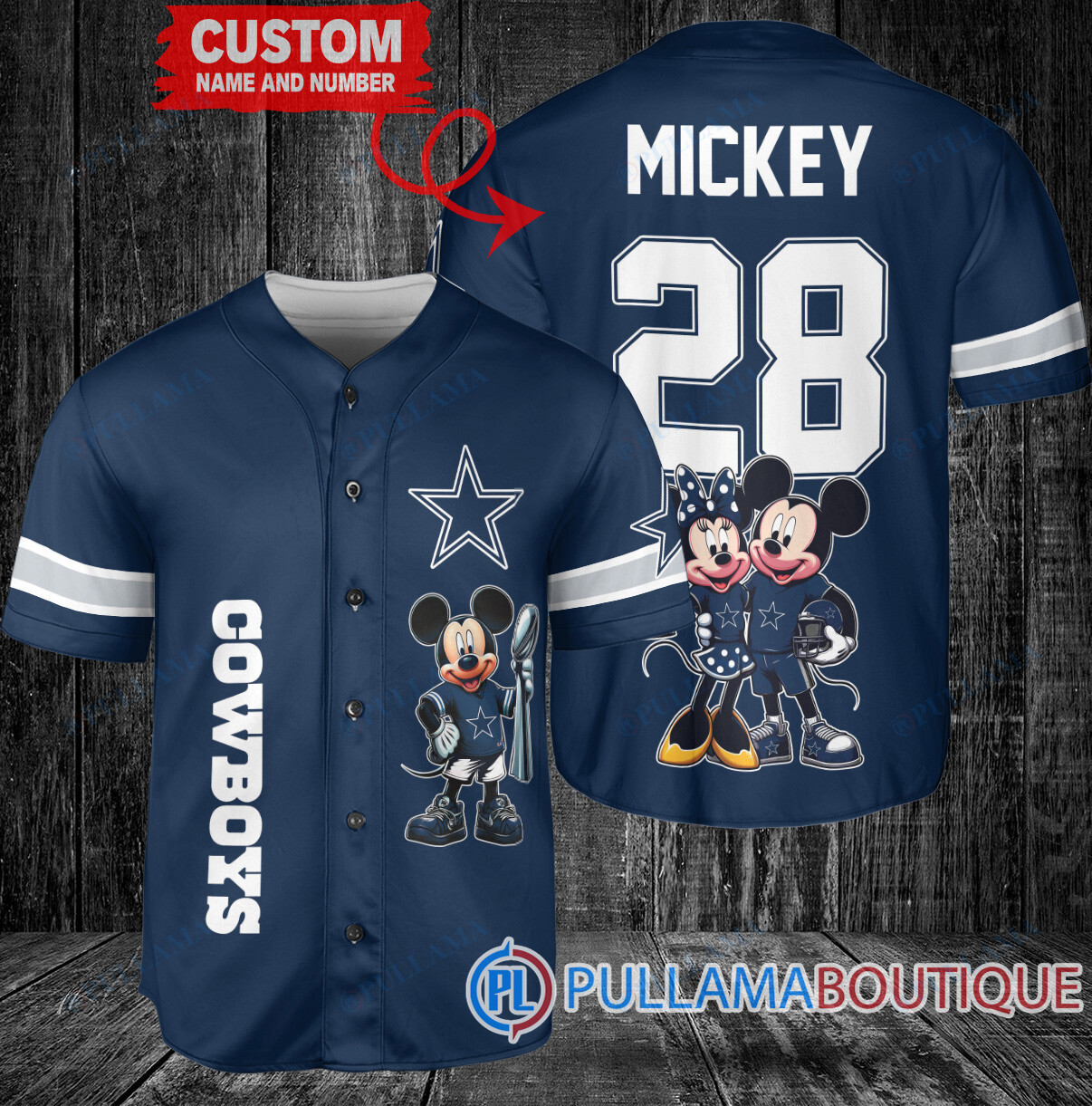 Arizona Cardinals x Mickey and Minnie with Trophy Custom Baseball Jersey White