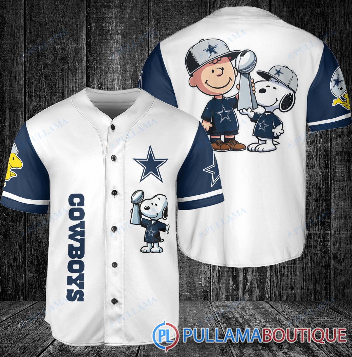 Green Bay Packers x Snoopy and Charlie Brown with Trophy Baseball Jersey White