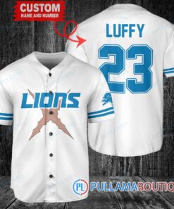 Detroit Lions Luffy After Timeskip One Piece Straw Hats Custom Baseball Jersey