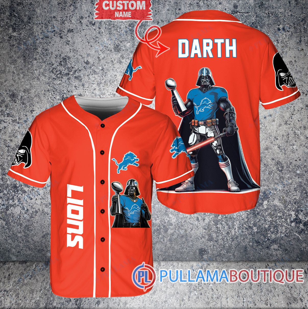 Carolina Panthers Darth Vader Star Wars Trophy Baseball Jersey Black-Blue